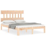vidaXL Cadre de lit avec tête de lit 120x200 cm bois massif