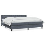 vidaXL Sommier à lattes de lit et matelas gris foncé 200x210cm velours