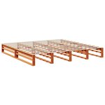 vidaXL Lit bibliothèque sans matelas cire marron 200x200 cm pin massif