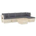 vidaXL Salon de jardin palette 6 Pièces avec coussins Épicéa imprégné