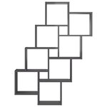 vidaXL Étagère murale cube Gris brillant 90x15x119cm Bois d’ingénierie