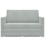 vidaXL Canapé Lit de Sol 2-en-1 Gris Clair 124x204x61 cm Velours