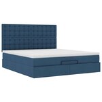 VidaXL Cadre de lit ottoman avec matelas bleu 180x200 cm tissu