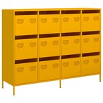 vidaXL Buffet jaune moutarde 135x39x103 5 cm acier laminé à froid