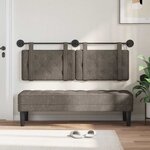 vidaXL Tête de lit suspendue Avec lumière LED Gris PU antique