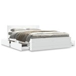 vidaXL Cadre de lit avec tête de lit sans matelas blanc 140x190 cm