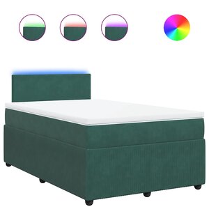 vidaXL Sommier à lattes de lit et matelas Vert foncé 120x200cm Velours
