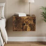 vidaXL Cabinet de chevet mural Chêne fumé 33 x 34 5 x 20 cm