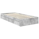 vidaXL Lit de Rangement Gris béton 90 x 200 cm Bois d'ingénierie