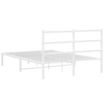 vidaXL Cadre de lit métal sans matelas et tête de lit blanc 135x190 cm