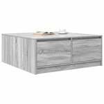 vidaXL Table basse avec tiroirs sonoma gris 100x100x40 cm