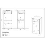 Germania armoire de salle de bain gw-avino 34x39x85 cm blanc et chêne