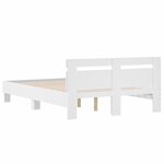 vidaXL Cadre de lit avec tête de lit blanc 120x200cm bois d'ingénierie