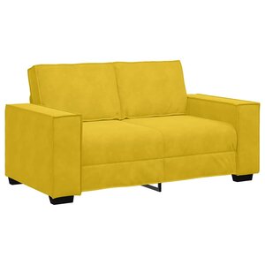 vidaXL Canapé à 2 places Jaune 160x78x84 cm Velours