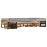 vidaXL Ensemble de canapés d'extérieur 7 pc Naturel et gris clair