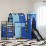 vidaXL Cadre de lit superposé pour enfants Noir et Bleu 75 x 190 cm