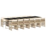 vidaXL Ensemble à manger de jardin et coussins 13 Pièces beige