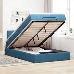 vidaXL Cadre de lit ottoman avec matelas bleu foncé 120x200 cm velours