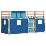 vidaXL Lit superposé sans matelas bleu 75x190 cm bois de pin massif