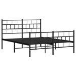 vidaXL Cadre de lit métal sans matelas avec pied de lit noir 140x190cm
