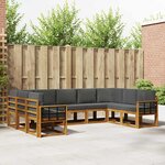 vidaXL Ensemble de canapés d'extérieur 9 Pièces Naturel et Anthracite