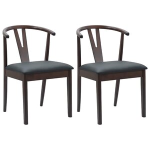 vidaXL Chaise de salle à manger 2 pc Bois de Caoutchouc Massif