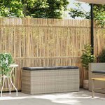 vidaXL Banc de jardin coussin gris clair 110x40x44 cm résine tressée