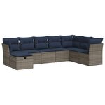 vidaXL Salon de jardin 9 Pièces avec coussins gris résine tressée