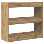 vidaXL Bibliothèque/Séparateur de pièce chêne artisanal 80x30x72 cm