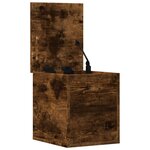 vidaXL Boîte de rangement chêne fumé 30x35x35 cm bois d'ingénierie
