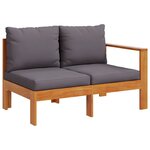 vidaXL Salon de jardin avec coussins 8 Pièces bois massif d'acacia