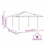 vidaXL Tente à abri Bleu 400 x 400 x 227 / 236 / 245 cm Tissu Oxford