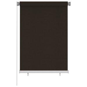 vidaXL Store roulant d'extérieur 100x140 cm Marron PEHD
