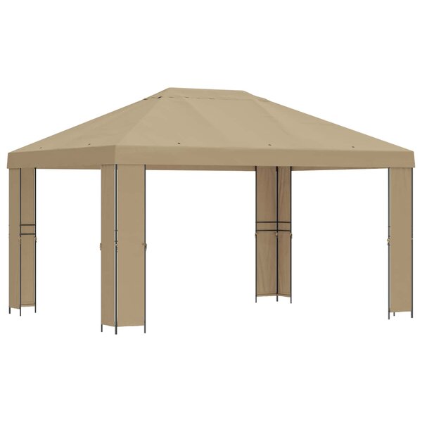 vidaXL Pavillon 4 × 3 m Beige Polyester et Acier 190 gsm