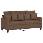 vidaXL Ensemble de canapés 3 Pièces avec coussins Marron Tissu