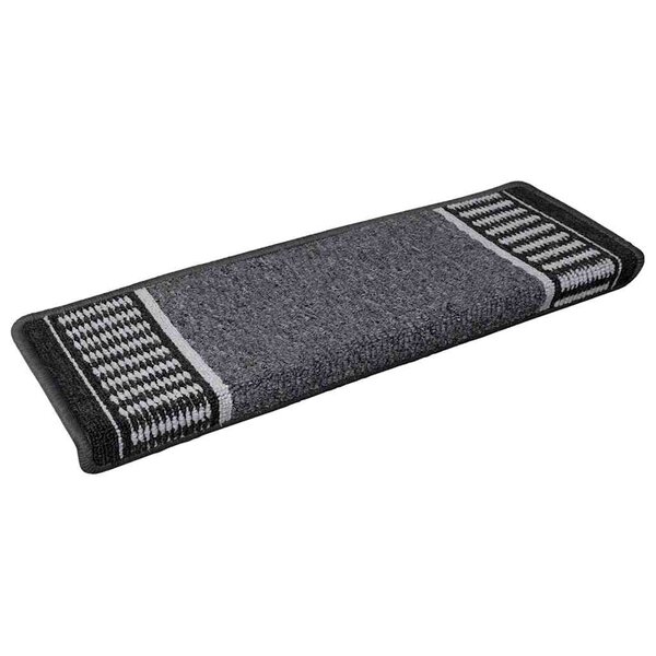 vidaXL Tapis d'escalier auto-adhésifs 15 Pièces Anthracite 65 x 21 x 4 cm