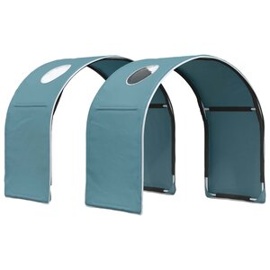 vidaXL Tunnel de lit 2 Pièces Bleu clair 211 x 52 5 x 2 cm Polyester