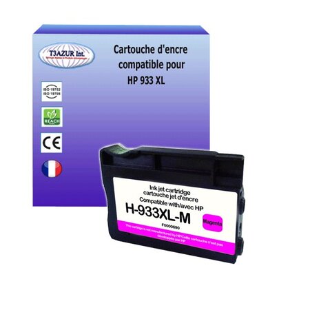 Cartouche compatible avec HP OfficeJet 7510 Wide Format, 7510A remplace HP 933XL Magenta - T3AZUR
