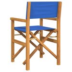 vidaXL Chaise de metteur en scène pliante bleu bois teck massif