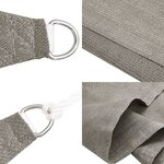 vidaXL Voile d'ombrage 160 g/m² rectangulaire gris clair 3 5x4 5m PEHD