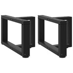 vidaXL Pieds de table basse en T  2 pièces  noir  50 x 25 x (30-31) cm  acier