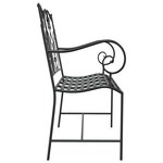 vidaXL Banc de jardin Noir 104 x 54 x 93cm Acier