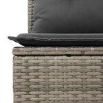 vidaXL Ensemble de canapé de jardin avec coussin 9 Pièces Gris Poly rotin