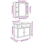 Ensemble de meubles de salle de bain 2 pièces en bois ancien en bois d'ingénierie