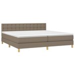 vidaXL Sommier à lattes de lit et matelas et LED Taupe 200x200cm Tissu