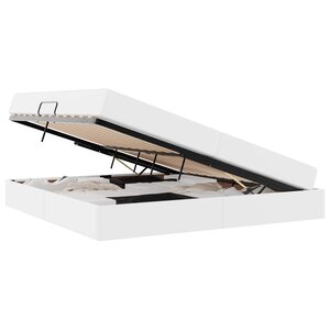 vidaXL Lit avec rangement et matelas avec matelas 2 Pièces Blanc Cuir