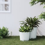 vidaXL Jardinière et intérieur amovible blanc 15 /15 3 L rotin PP