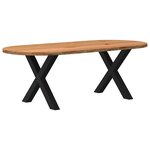 vidaXL Table à manger 220x100x74 cm bois de chêne massif ovale