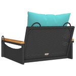 vidaXL Balancelle avec coussins noir 63x62x40 cm résine tressée