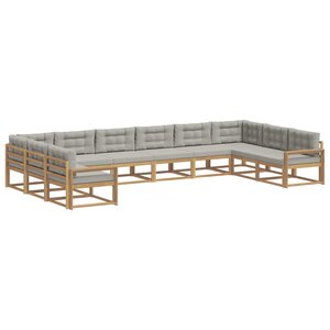 vidaXL Ensemble de canapés d'extérieur 10 Pièces Blanc et gris clair